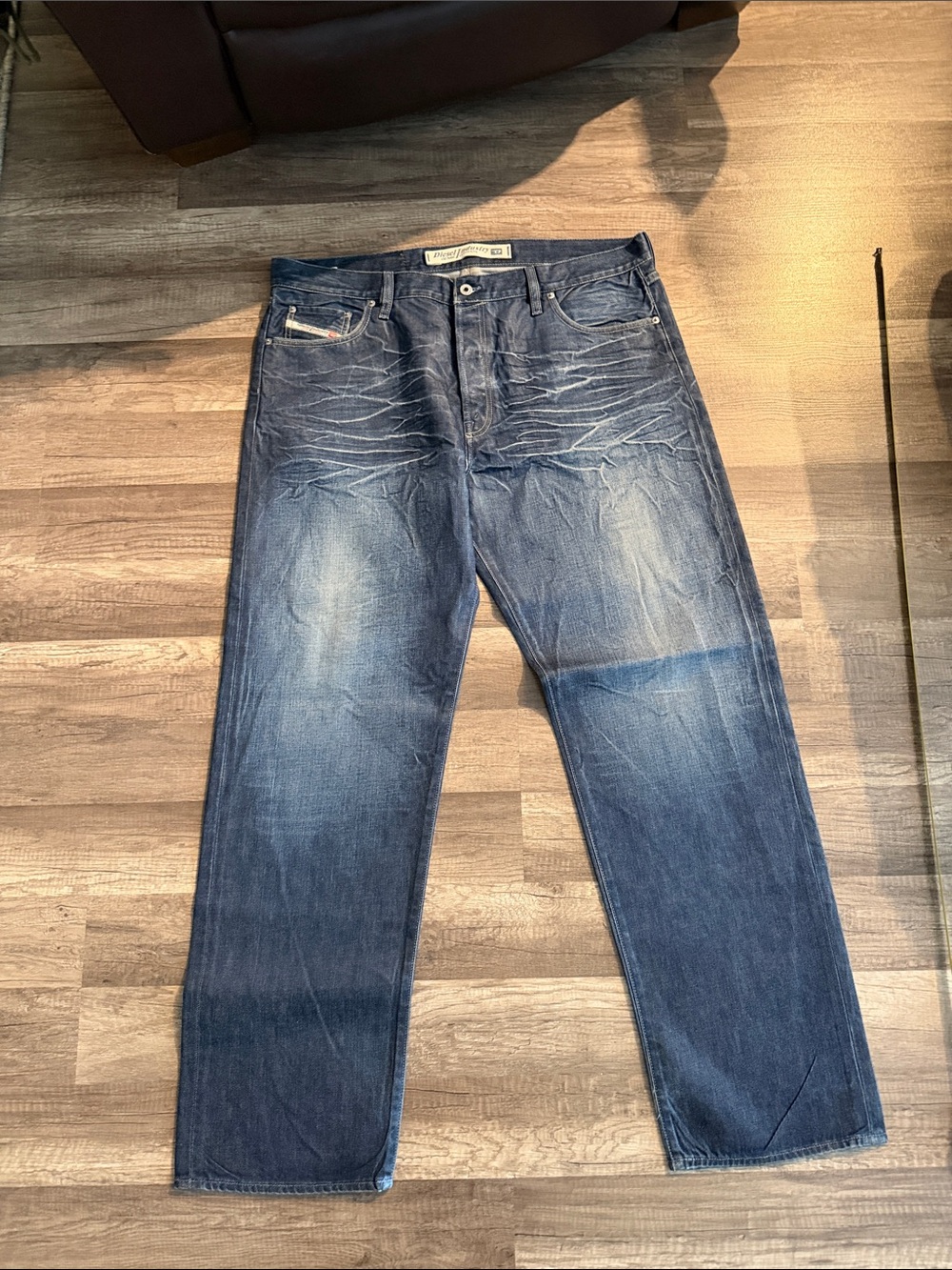 Diesel Industry Men's Blue Washed Jeans